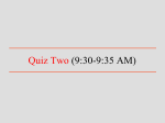 Quiz Two (9:30-9:35 AM) - University of South Alabama