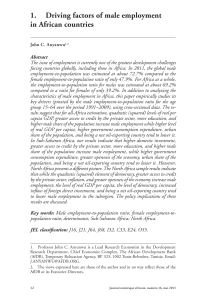 1. Driving factors of male employment in African countries