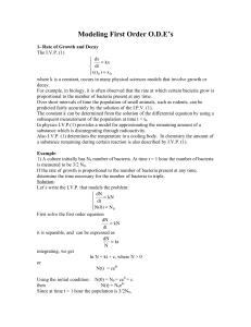 Modeling First Order ODE`s