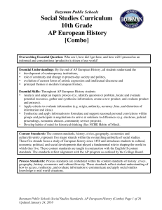 10th Grade AP European History (Combo)