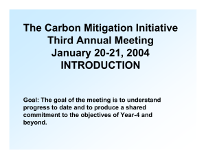 Introduction - Carbon Mitigation Initiative