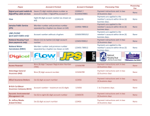 Payee Account # Format - Victoria Mutual Express Online