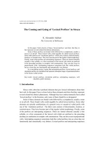 The Coming and Going of `Lexical Prefixes` in Siraya