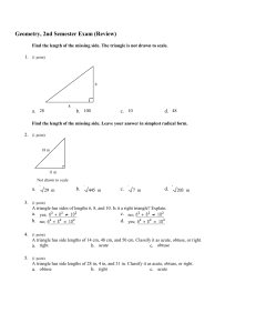 Geometry, 2nd Semester Exam (Review)