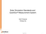 Solar Simulation Standards and QuickSun® Measurement System