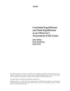 Correlated Equilibrium and Nash Equilibrium as an Observer`s