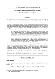 The Trans-Pythagorean Nature of Prime Numbers [1/34] The Trans