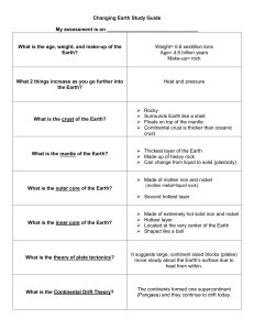 Changing Earth Study Guide My assessment is on What is the age