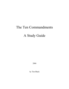 The Ten Commandments A Study Guide