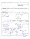 Mrs. Nguyen – Honors Algebra II – Chapter 1 Notes – Page 1 Name