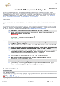 Science Grade 08 Unit 11 Exemplar Lesson 02: Classifying Stars