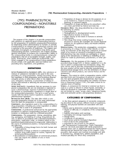 Chapter  Pharmaceutical Compounding – Nonsterile