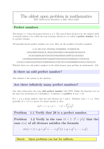 Perfect numbers - Harvard Math Department