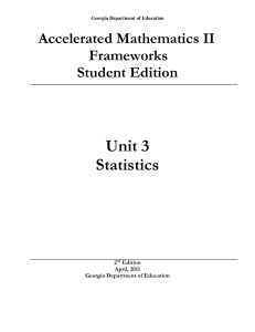 Unit 3 Statistics - Georgia Standards