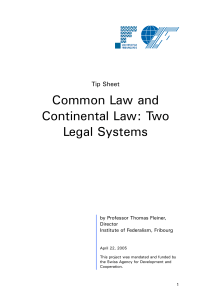 Common Law and Continental Law: Two Legal Systems