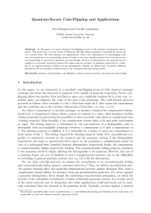 Quantum-Secure Coin-Flipping and Applications