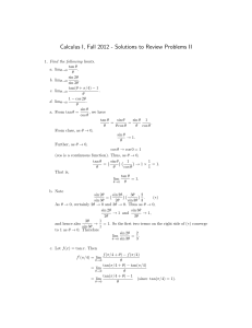 Calculus I, Fall 2012 - Solutions to Review Problems II
