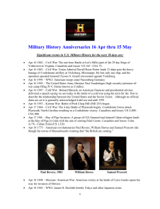 Military History Anniversaries 16 Apr thru 15 May