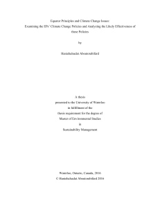 Equator Principles and Climate Change Issues