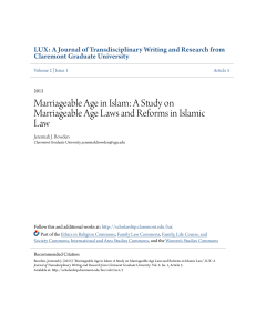 Marriageable Age in Islam: A Study on