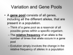 Variation and Gene Pools