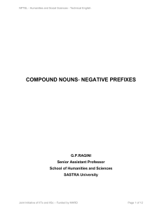 compound nouns- negative prefixes