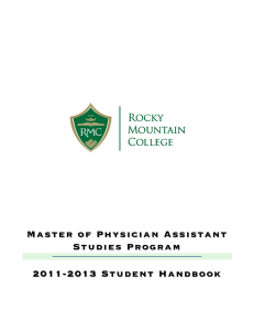 Master Of Physician Assistant Studies Program 2011-2013