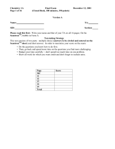 Chemistry 1A Final Exam December 12, 2001 Page 1 of 16 (Closed