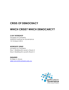 CRISIS OF DEMOCRACY WHICH CRISIS? WHICH DEMOCARCY?