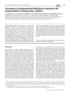 The presence of monoglucosylated N196