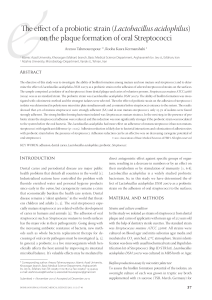 Lactobacillus acidophilus - Bosnian Journal of Basic Medical Sciences