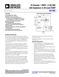 AD7490 16-Channel, 1 MSPS, 12-Bit ADC with Sequencer in 28