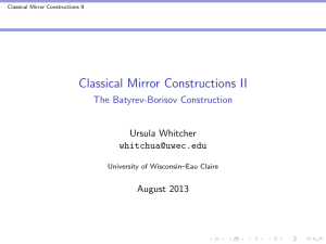 Classical Mirror Constructions II - The Batyrev