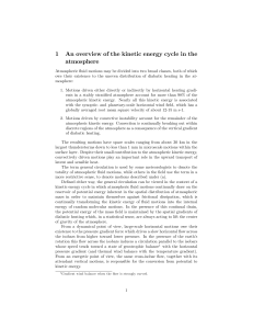 1 An overview of the kinetic energy cycle in the atmosphere