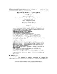 Role of Chemistry in Everyday Life