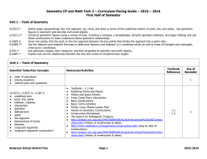 Geometry CP and Math Tech 3 – Curriculum Pacing Guide – 2015