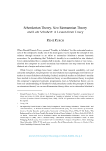 Schenkerian Theory, Neo-Riemannian Theory and Late Schubert: A