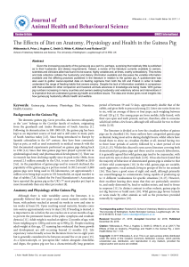 The Effects of Diet on Anatomy, Physiology and Health in the Guinea