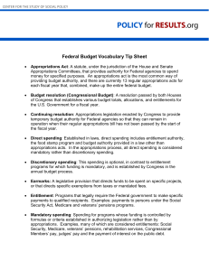 Federal Budget Vocabulary Tip Sheet