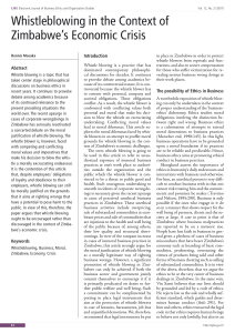 Whistleblowing in the Context of Zimbabwe`s Economic Crisis