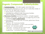 Organic Compounds: Carbohydrates