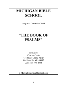michigan bible school “the book of psalms”