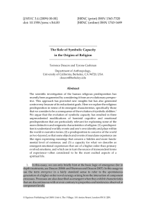 The role of symbolic capacity in the origins of religion.
