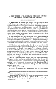 A NEW PROOF OF E. CARTAN`S THEOREM ON