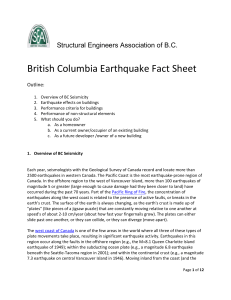 British Columbia Earthquake Fact Sheet