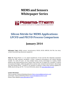 MEMS and Sensors Whitepaper Series - Plasma