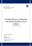 Standardizing or Adapting the Marketing Mix across Culture