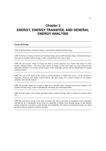 Chapter 2 ENERGY, ENERGY TRANSFER, AND