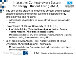 Interactive Context-aware System for Energy Efficient Living (INCA)