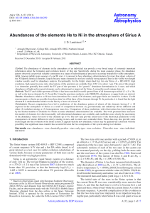 Abundances of the elements He to Ni in the atmosphere of Sirius A
